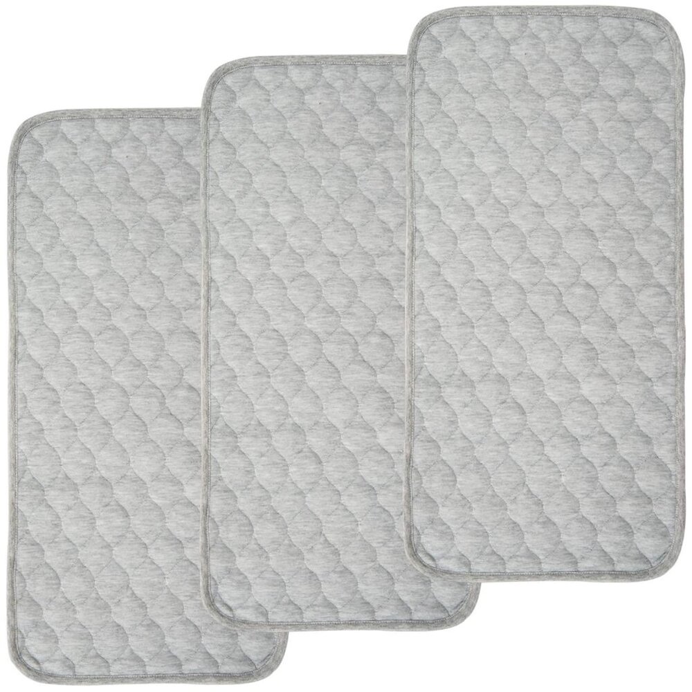 BlueSnail Bamboo Quilted Thicker Waterproof Changing Pad Liners, 3 Count (Gray)